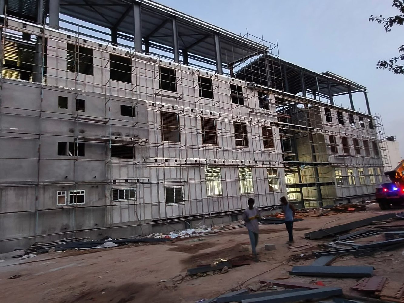 Steel frame building project